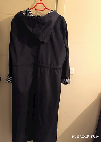 Uzun Siyah yağmurluk trençkot( 140 boy) - Görsel 6