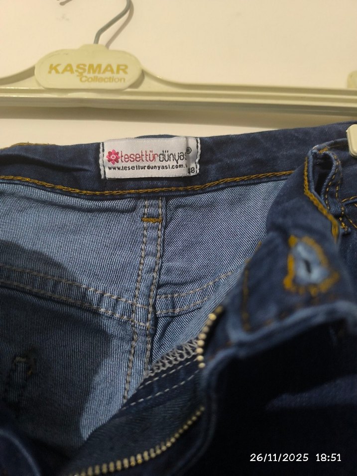 Kadın Lacivert Uzun Pilili Kot Etek - Görsel 4