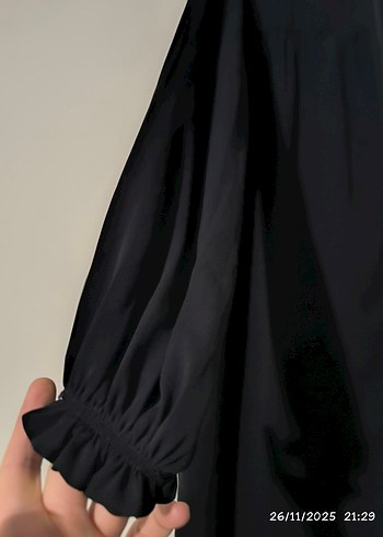 Kadın Siyah Uzun ferace - Görsel 3