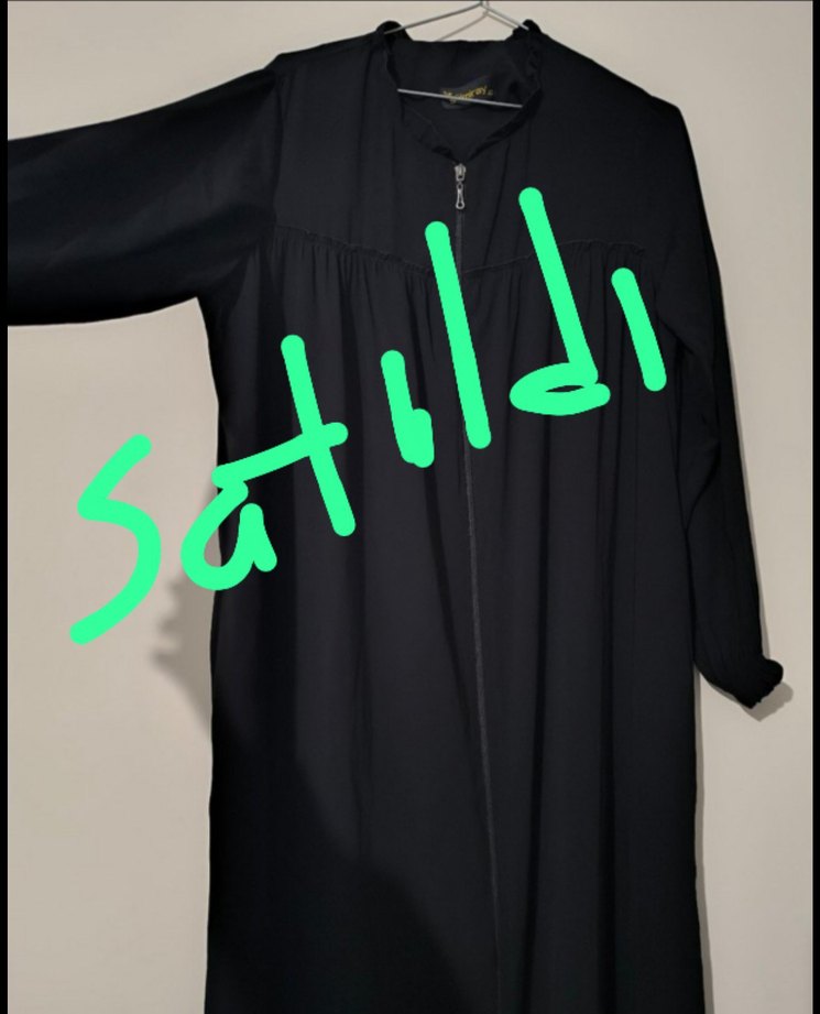 Kadın Siyah Uzun ferace - Görsel 2