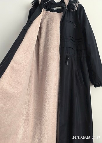 Siyah Kadın Uzun Street Wear Kaban - Görsel 3