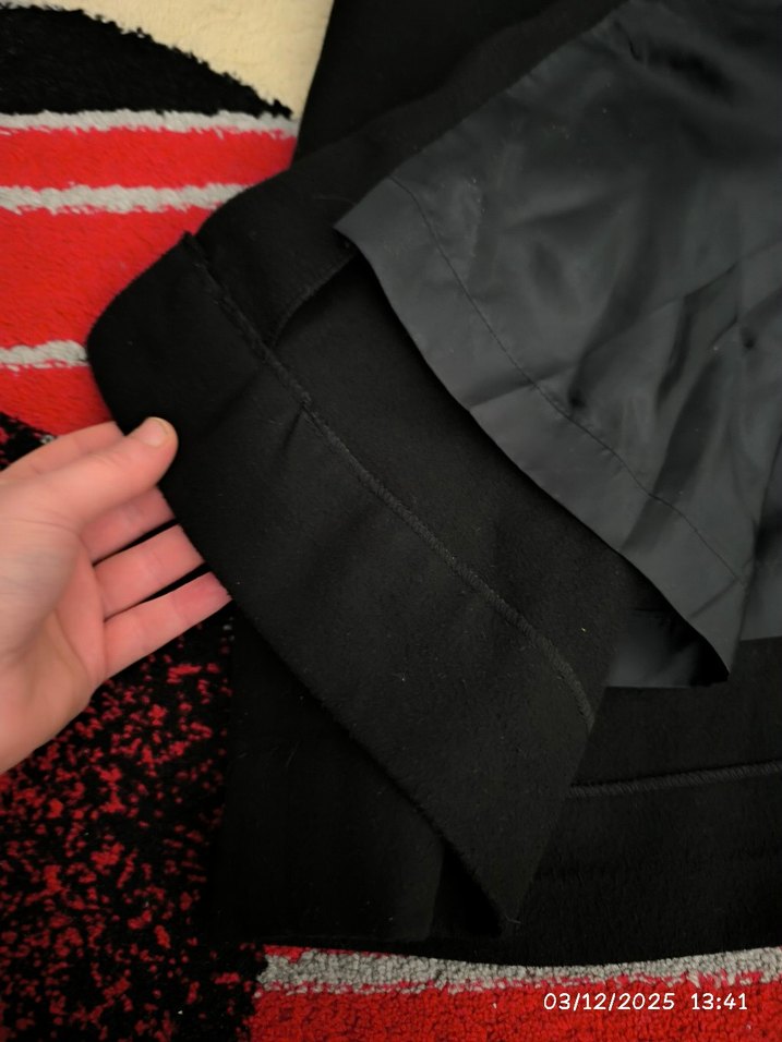 Kadın Siyah uzun kaşe kaban - Görsel 4