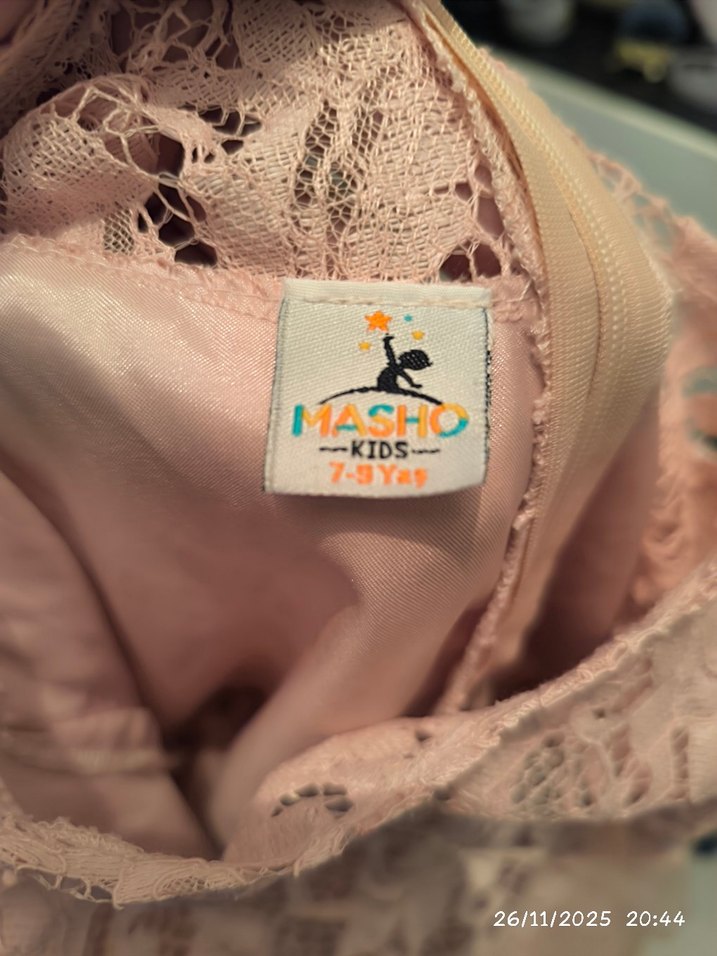 Dantel Detaylı Pembe Kız Elbise - Görsel 2