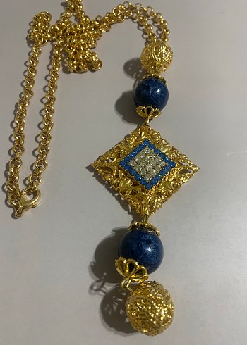 Uzun Zincirli Vintage Bohem Kolye Almanya 1980 ler - Görsel 2