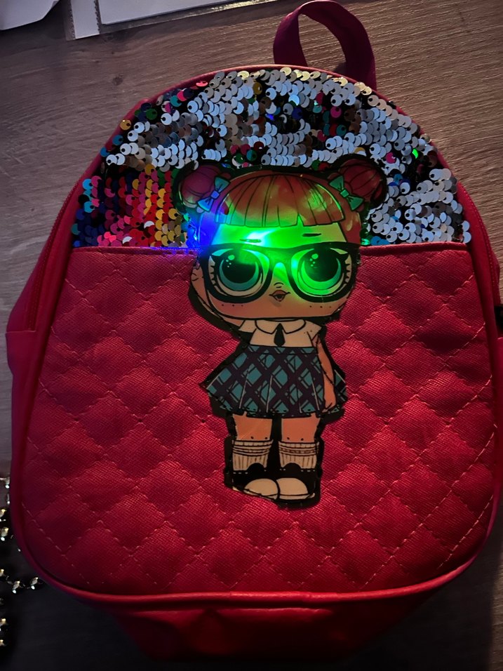 Pembe Payetli Kız Çocuk Sırt Çantası - Görsel 2