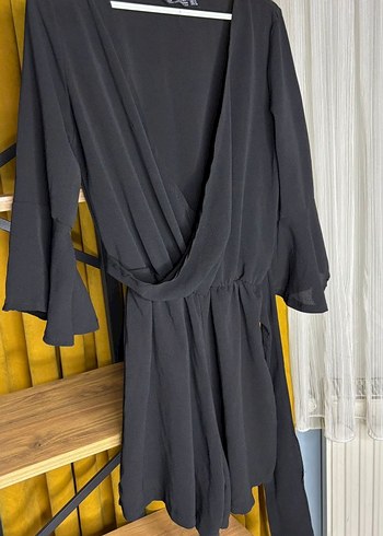 Siyah  Uzun Kollu Kadın Tulum - Görsel 4