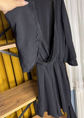 Siyah  Uzun Kollu Kadın Tulum - Görsel 3