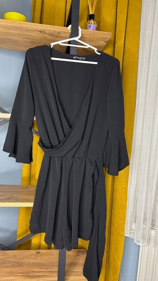 Siyah  Uzun Kollu Kadın Tulum - Görsel 2