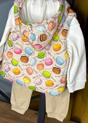 Kız Çocuk Renkli Baskılı Pamuklu Puff Yelek - Görsel 7