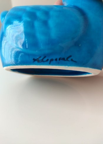 Alopaşalı imzalı vintage çini biblo - Görsel 6