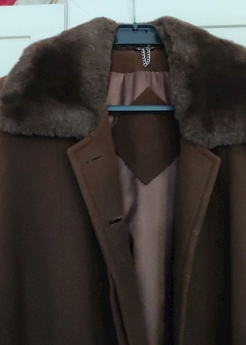 Aksu Kahverengi Yumuşak Kürklü Kaban 3 Beden - Görsel 5