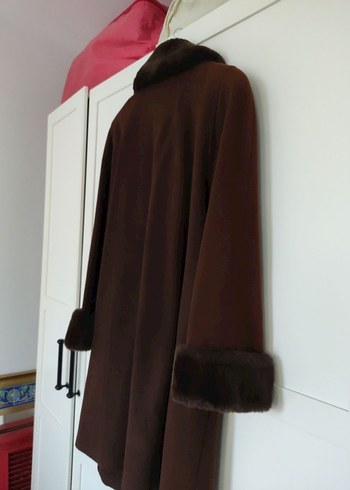 Aksu Kahverengi Yumuşak Kürklü Kaban 3 Beden - Görsel 4