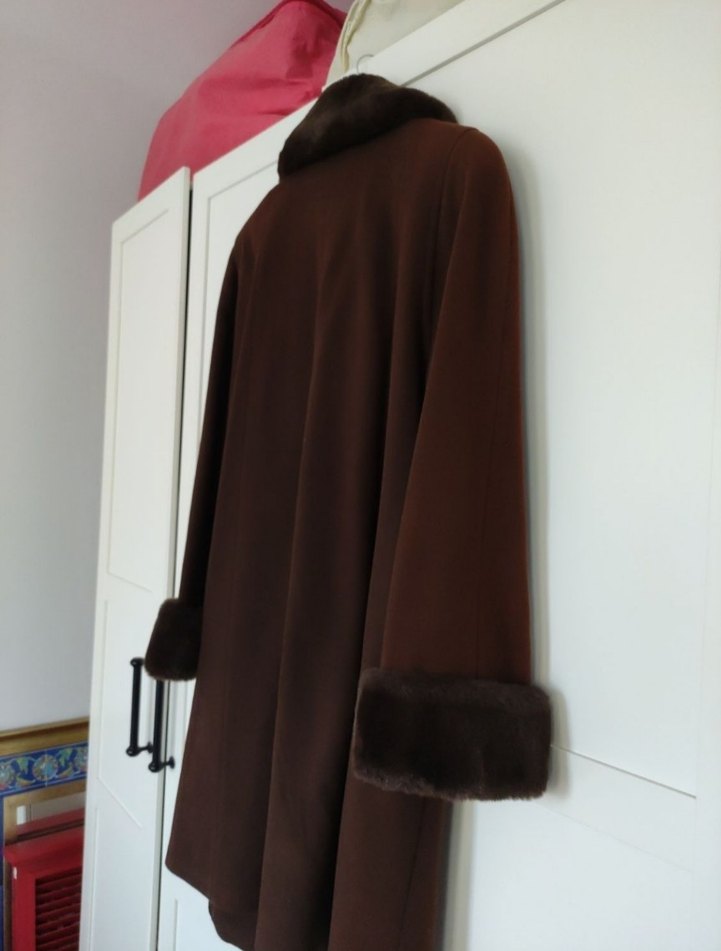 Aksu Kahverengi Yumuşak Kürklü Kaban 3 Beden - Görsel 4