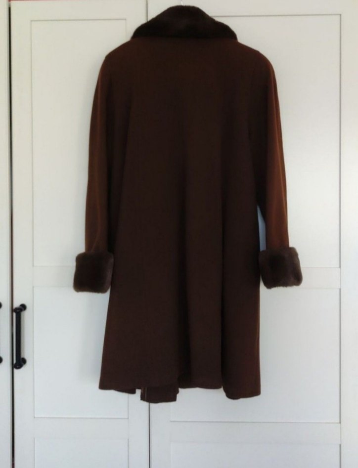 Aksu Kahverengi Yumuşak Kürklü Kaban 3 Beden - Görsel 3