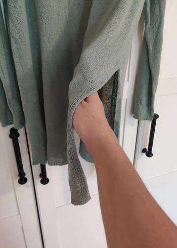 Yeşil turkuaz asimetrik kesimli tunik - Görsel 5