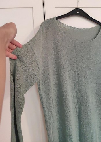 Yeşil turkuaz asimetrik kesimli tunik - Görsel 7