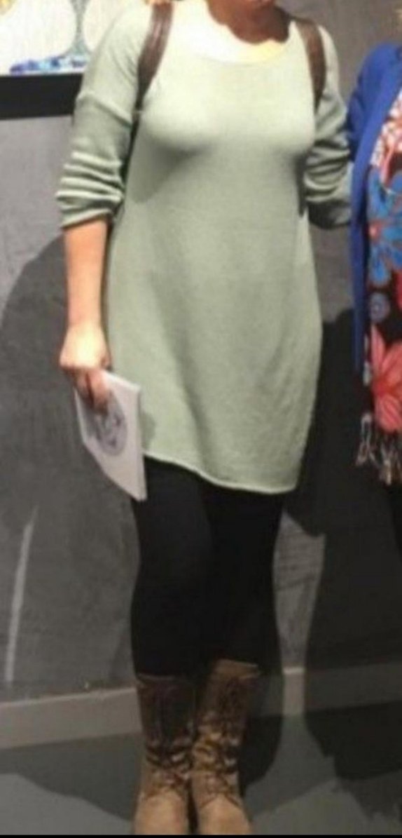 Yeşil turkuaz asimetrik kesimli tunik - Görsel 2