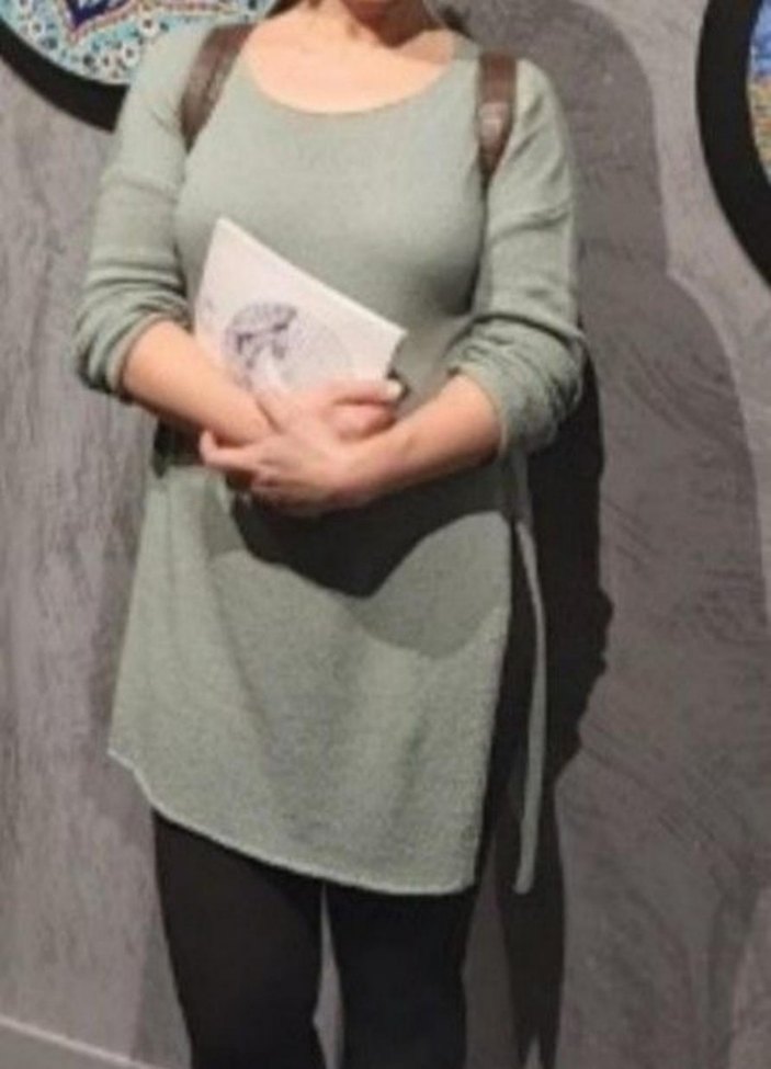 Yeşil turkuaz asimetrik kesimli tunik - Görsel 3