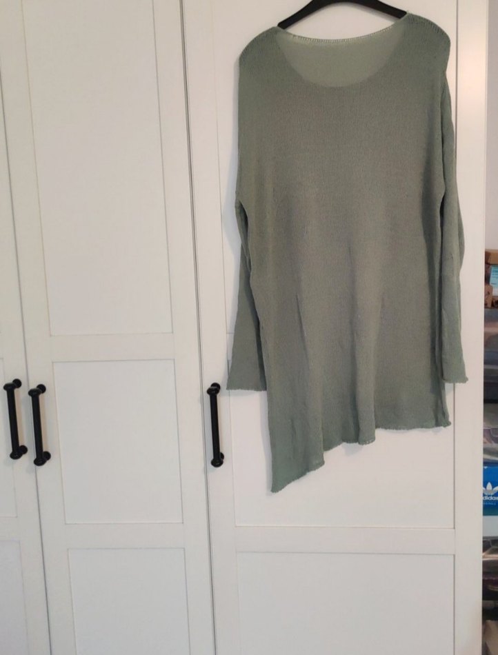 Yeşil turkuaz asimetrik kesimli tunik - Görsel 4