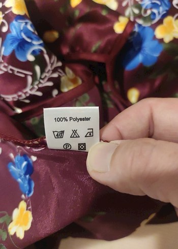 Bordo Çiçek Desenli Askılı Midi Gecelik - Görsel 6