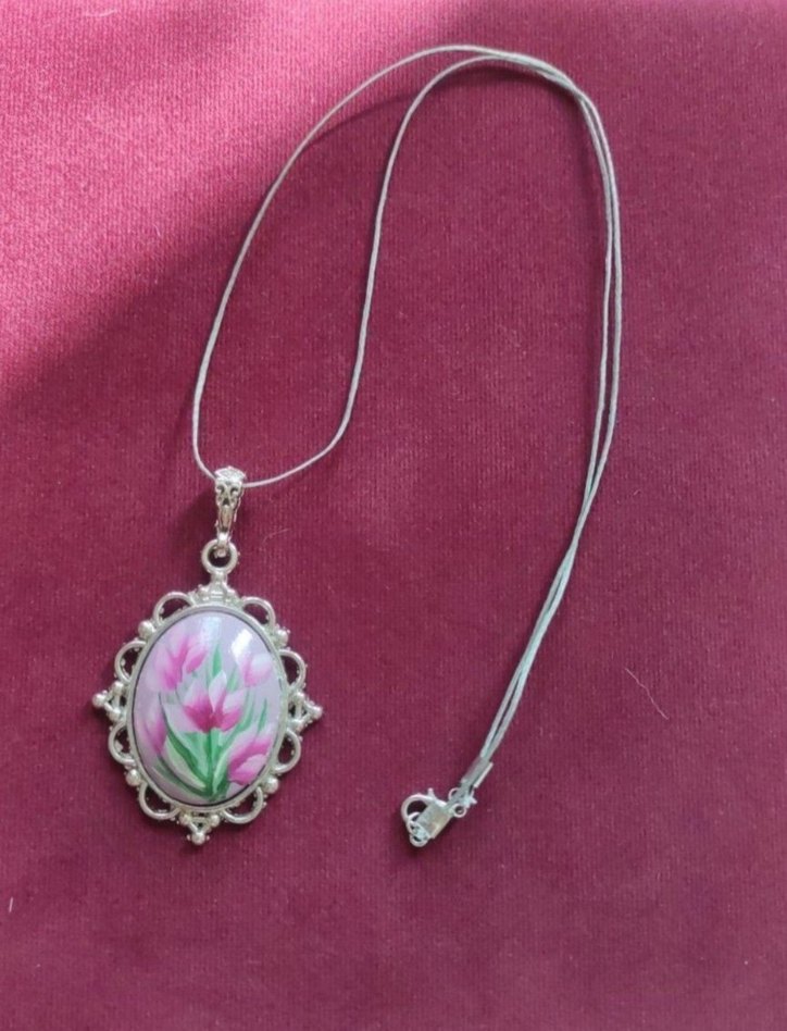 El boyama vintage kolye - Görsel 3