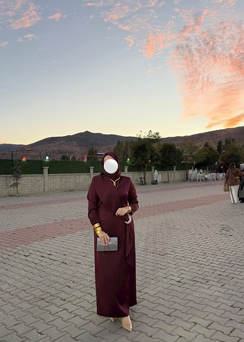 Diğer Bordo Tesettur Elbise