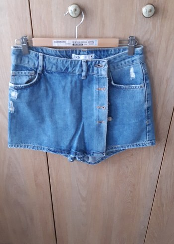 Mini Denim Şort Etek - Görsel 2