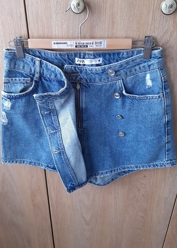 Mini Denim Şort Etek - Görsel 3