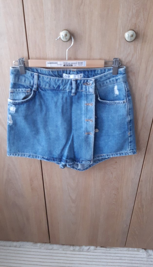 Mini Denim Şort Etek - Görsel 2