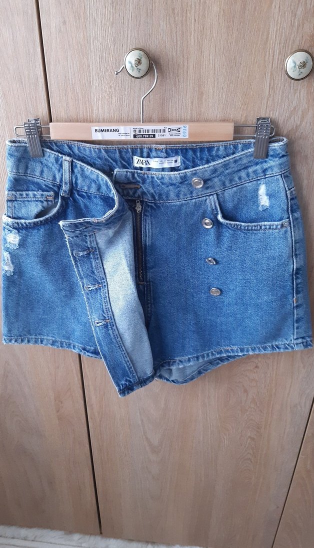 Mini Denim Şort Etek - Görsel 3