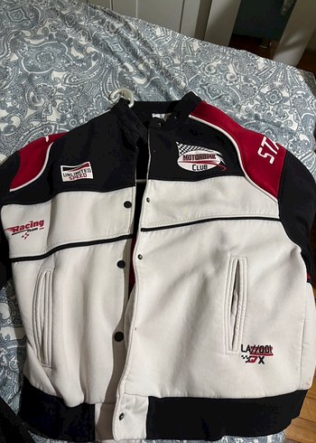 Kadın Kırmızı yarışçı Bomber Ceket - Görsel 3