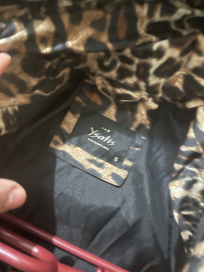 Kahverengi Leopar Desenli Kadın Uzun Kaban - Görsel 4