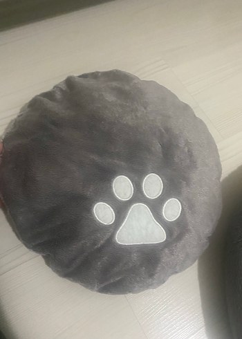 Gri Kedi Yatağı Paw Desenli simit - Görsel 4