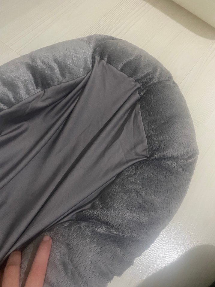 Gri Kedi Yatağı Paw Desenli simit - Görsel 5