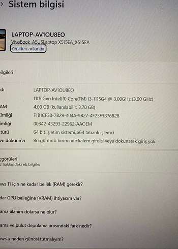 Gri ASUS Dizüstü Bilgisayar - Görsel 6