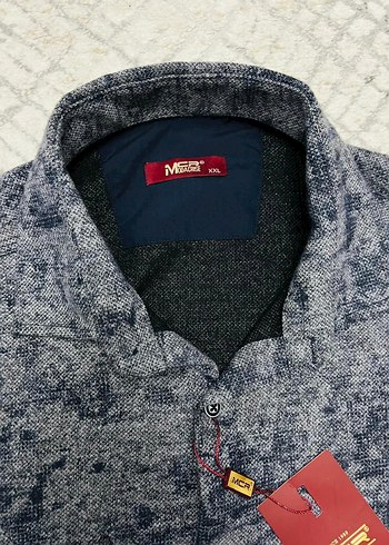 MCR marka Gri Batik Desenli Uzun Kollu Erkek Gömlek - Görsel 3