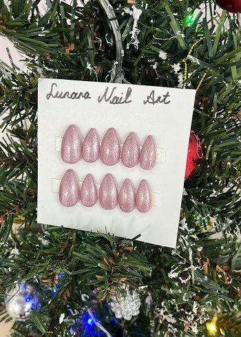 Pembe Simli Takma Tırnak Seti - Görsel 2