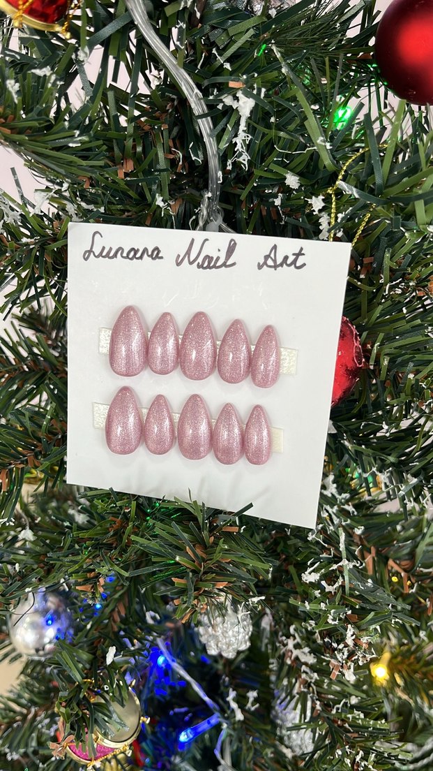 Pembe Simli Takma Tırnak Seti - Görsel 2