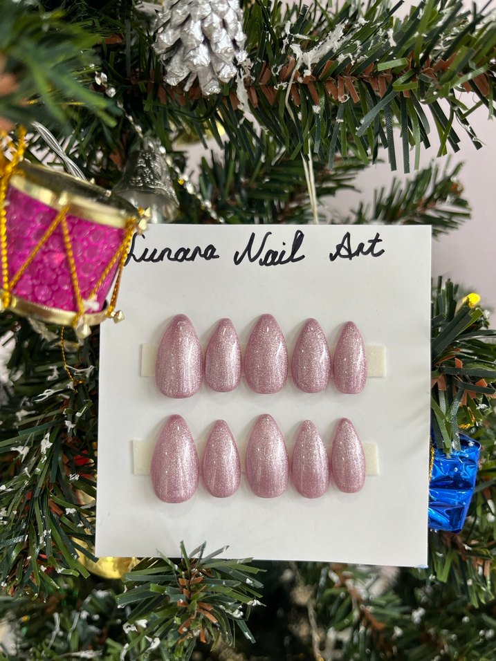 Pembe Simli Takma Tırnak Seti - Görsel 3