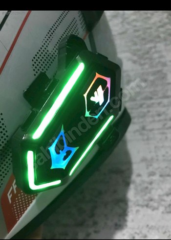 Gri Baskılı Mavi Vizörlü Motosiklet Kaskı - Görsel 6