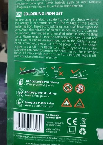 Piranha Lehim Havya Seti PSI1431 - Görsel 4