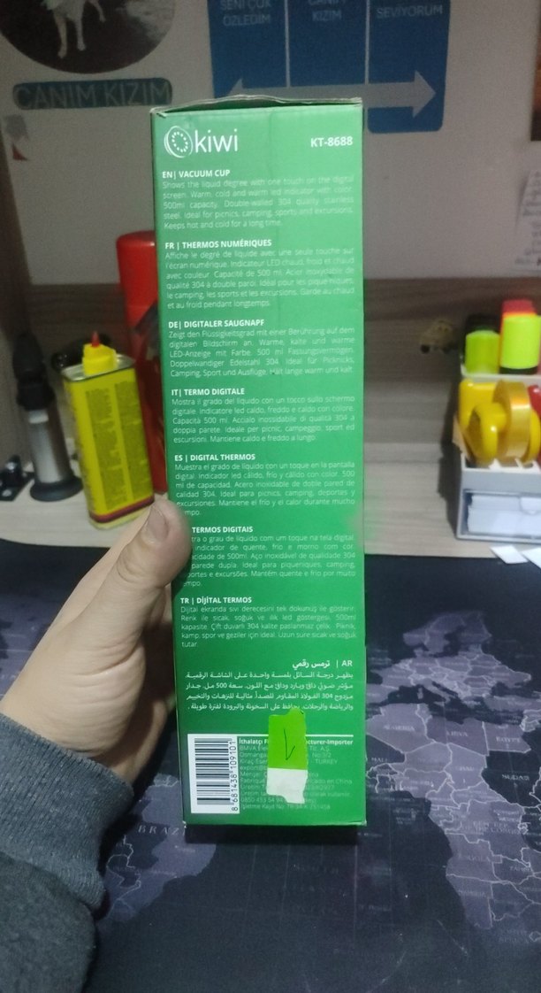 Kiwi 500 ml Siyah Termos - Görsel 4