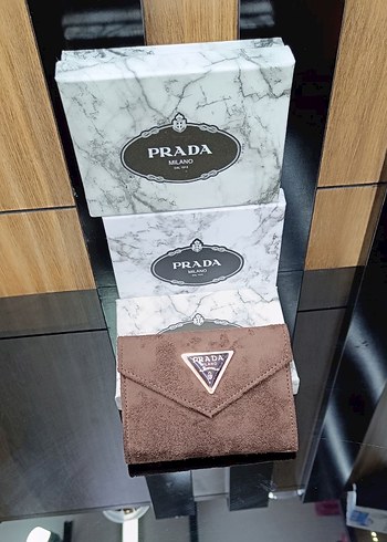 Kırmızı Prada Süet Kadın Cüzdan - Görsel 6