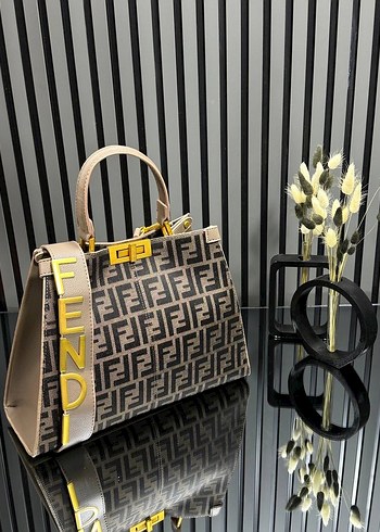 Fendi Kahverengi Deri Kadın Çanta - Görsel 11