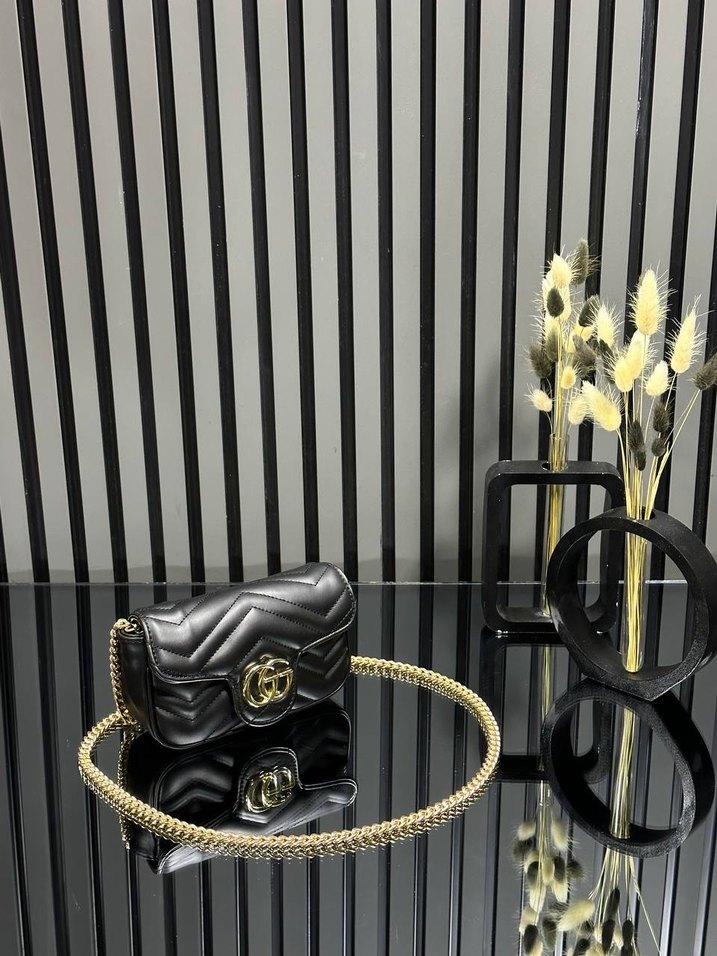Zincir Detaylı Siyah Kadın Deri Çanta - Görsel 3