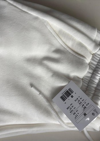 Üç iplik Şardonlu beyaz erkek eşortman altı tüm bedenler mevcut - Görsel 2