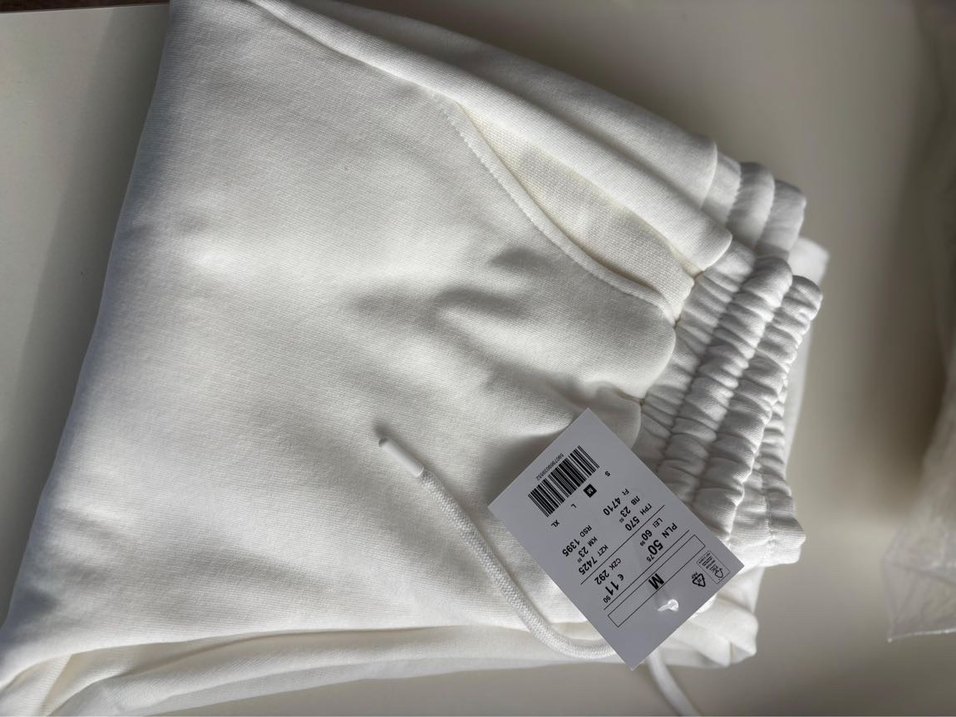 Üç iplik Şardonlu beyaz erkek eşortman altı tüm bedenler mevcut - Görsel 2