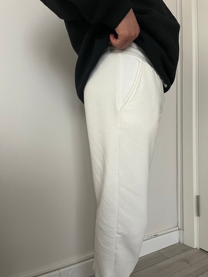 Üç iplik Şardonlu beyaz erkek eşortman altı tüm bedenler mevcut - Görsel 5