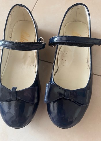 Kızlar için Koyu Mavi Tokalı Babet Ayakkabı - Görsel 4