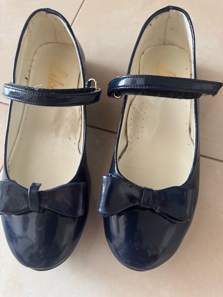 Kızlar için Koyu Mavi Tokalı Babet Ayakkabı - Görsel 4